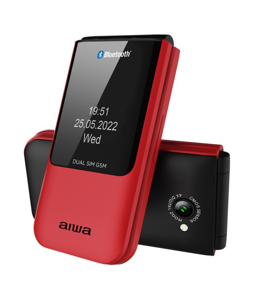 telefono movil 2,4\" aiwa negro-rojo