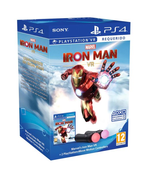 ps4 marvel iron man vr + 2 mandos move