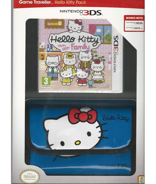 n3ds hello kitty happy happy family + bolsa kitty