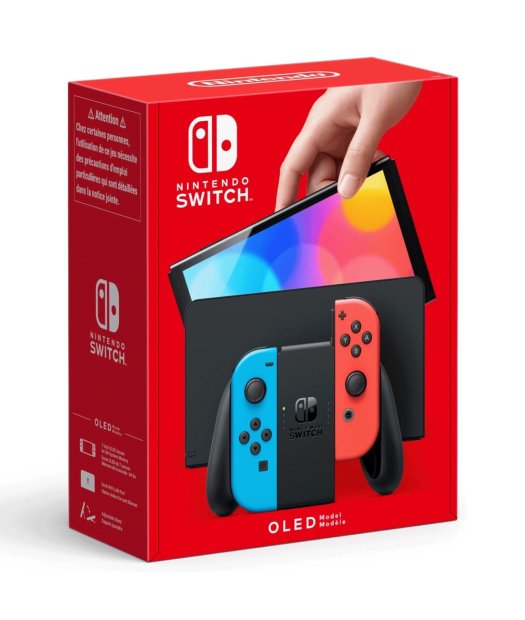 consola nintendo switch oled azul neon/rojo neon